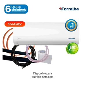 PROMO AA SPLIT CARRIER MIDEA BLANC 2503FR 2710W FRIO CALOR + KIT DE INSTALACION