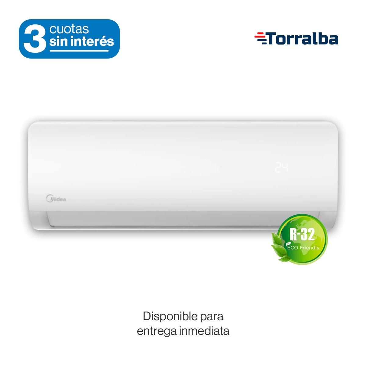 AA SPLIT CARRIER MIDEA BLANC 2503FR 2710W FRIO CALOR R32 - MSNFC-09H-GN81F