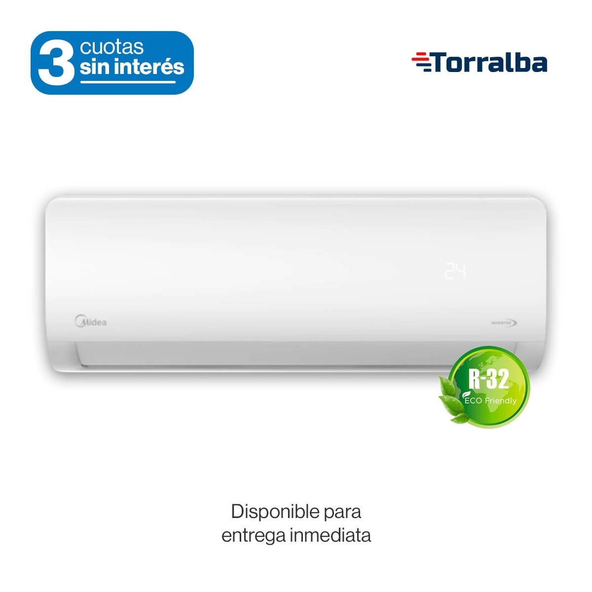 AA SPLIT CARRIER MIDEA INVERTER 2356FR 2700W FRIO CALOR - R32 - MSNIC-09H-GN81F
