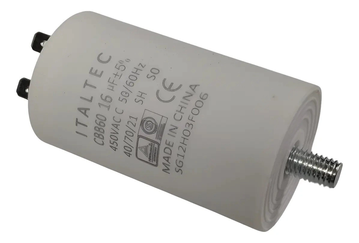 CAPACITOR DE MARCHA 16 MF CILINDRICO CON TORNILLO