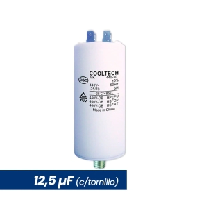 CAPACITOR DE MARCHA 12.5 MF CILINDRICO CON TORNILLO