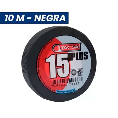 CINTA AISLADORA 10 MTS NEGRA TACSA