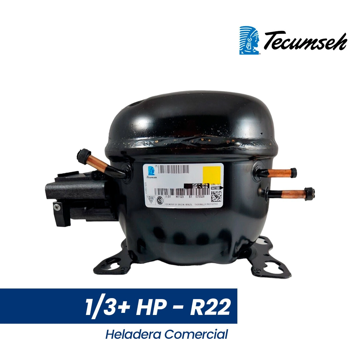 MOTOCOMP. COM. TECUMSEH 1/3+ R22 - AE4450 - MOTOR HELADERA COMERCIAL