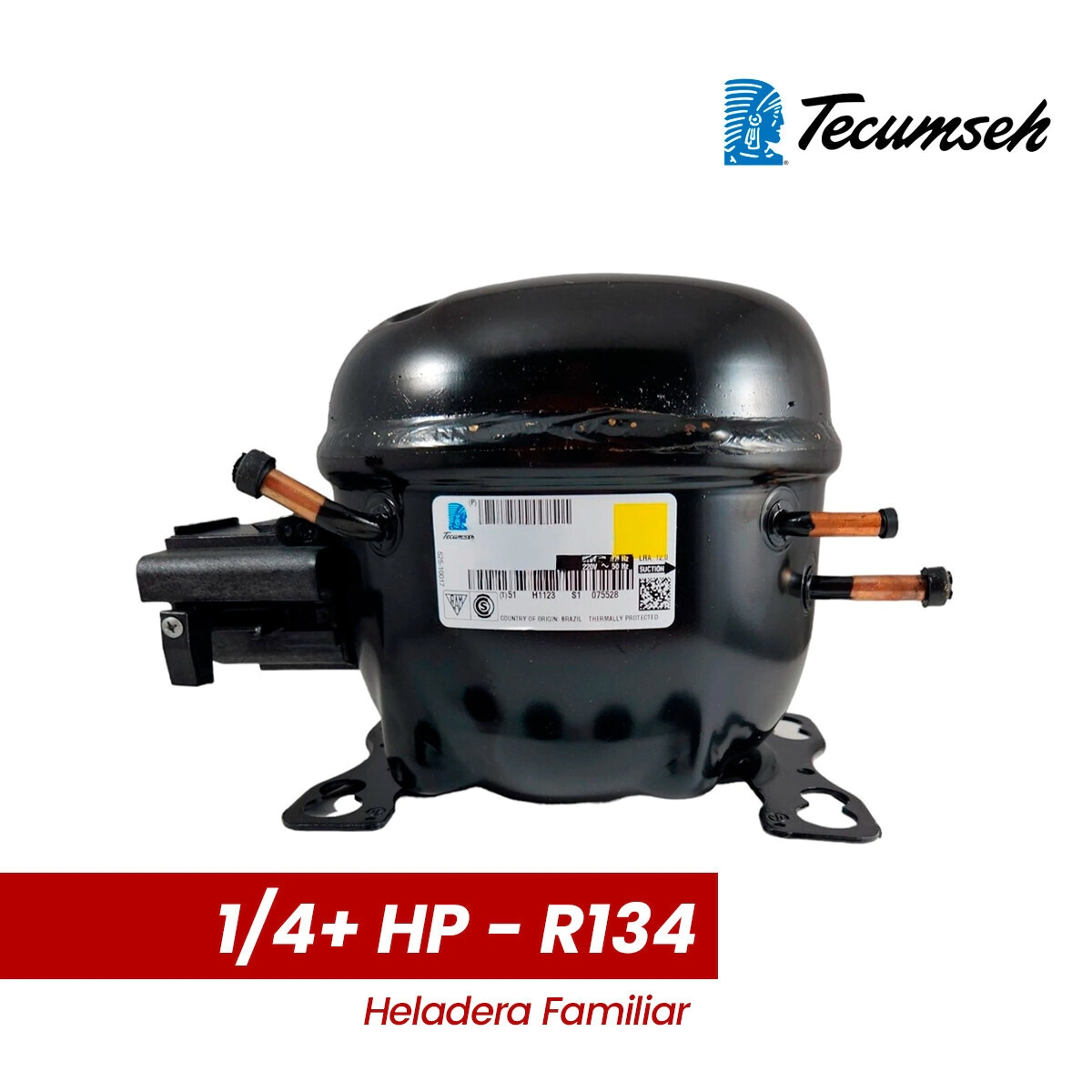 MOTOCOMP. FAM. TECUMSEH 1/4+ HP R134 - TA1390Y - MOTOR HELADERA FAMILIAR
