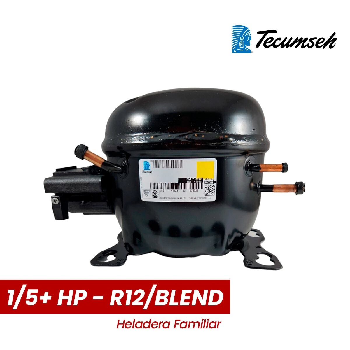 MOTOCOMP. FAM. TECUMSEH 1/5+ HP R12/BLEND - AE1370A - MOTOR HELADERA FAMILIAR